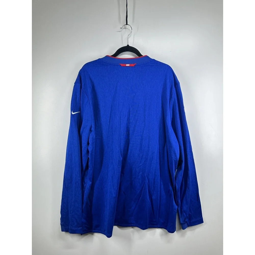Nike New York Giants NFL Dri-FIT Quarter Zip Pullover Blue Mens XXL 906831-495